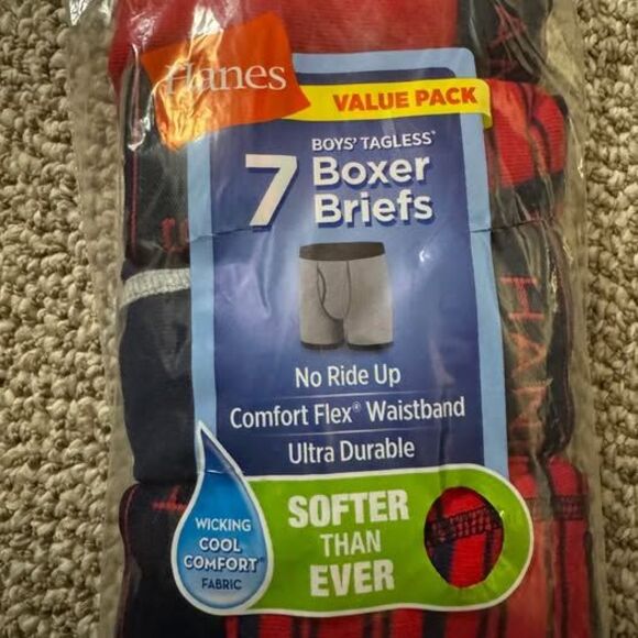 Hanes Boys Tagless Boxer Briefs Large 14-16 Brand New - Picture 1 of 6